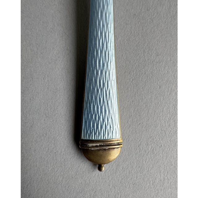 Mid 20th Century David Andersen Oslo Norway Sterling Silver Gilt Blue Guilloche Enamel Large Serving Spoon, Post-1940 For Sale In Portland, OR - Image 6 of 12