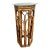 Hollywood Regency Burnt Bamboo Hexagon Glass Top Drink Accent Table For Sale