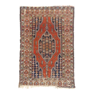 Late 19th Century Persian Mazlaghan Hamadan Rug, 04'01 X 05'10 For Sale