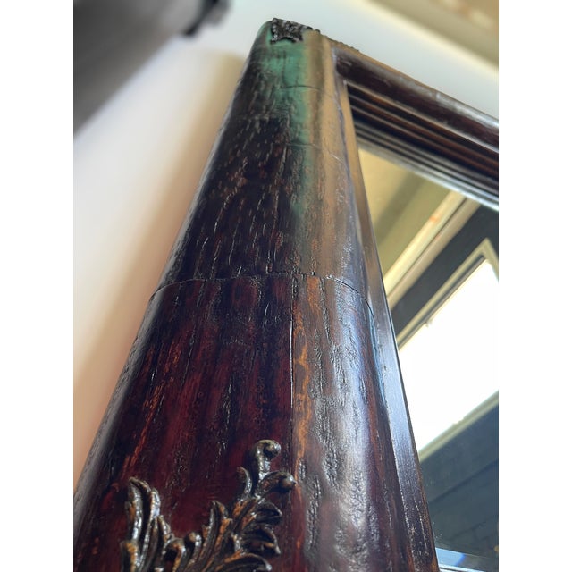 Ornate Antique-Style Mirror: Portuguese-Inspired Design With Intricate Detailing For Sale In Austin - Image 6 of 10