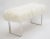 Skinny Curly BeBe Bench, Bright White. Tibetan Lamb Please allow 4 weeks before the item ships.