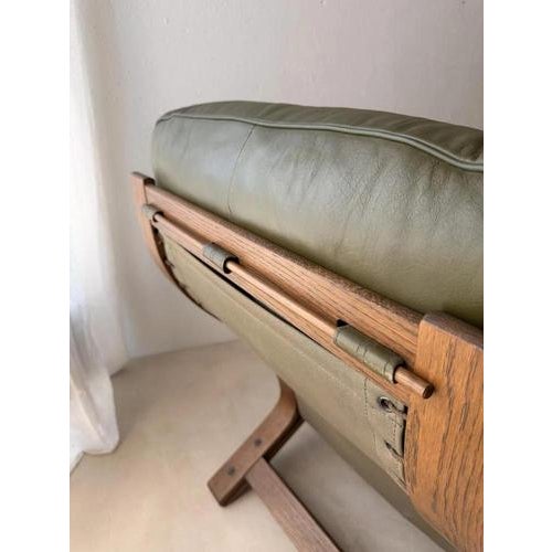 Rybo Rykken Chair in Green Leather by Solheim For Sale - Image 5 of 15