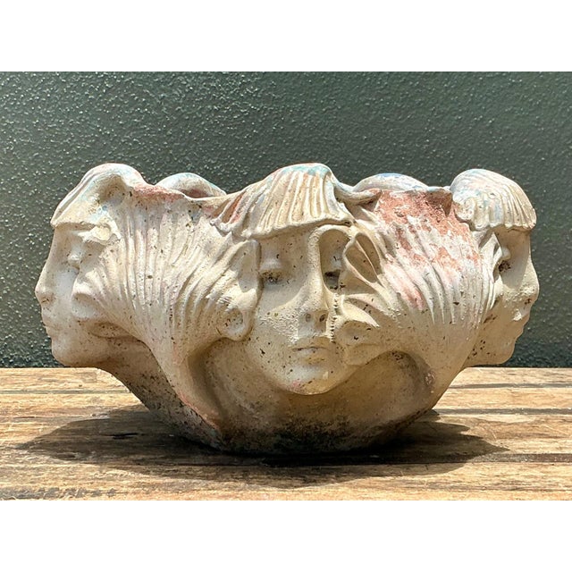 Alabaster Vintage Ceramic Face Motif Bowl For Sale - Image 8 of 17