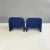 1970s Set of Italian Modern Blue Fabric Alky Lounge Chairs attributed to Piretti for Anonima Castelli, 1970s For Sale - Image 5 of 13