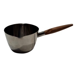 1960s Danish Modern Stainless Steel & Rosewood Butter Warmer by Dana For Sale