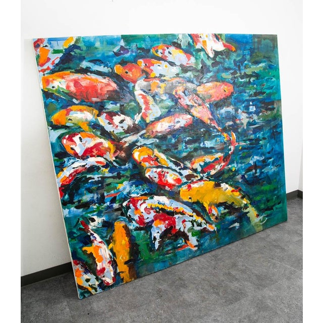 Artist: Mateo Romero (Attributed) Oil On Canvas / Wood Frame Date: Unknown Size: 6'x7' This extremely large textured oil...