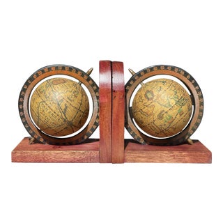 Vintage 1970s Globe Bookends - a Pair For Sale