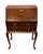 Vintage Traditional Chippendale Style Secretary Desk featuring High Quality Walnut & Burl Wood Construction, Drop Front...