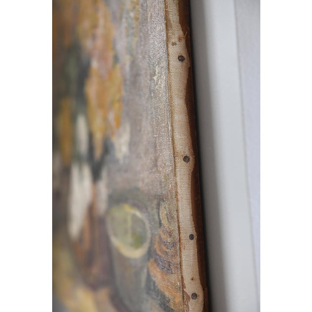 1930s Antique Beautiful Floral Oil Painting 20th Century Florals For Sale - Image 5 of 7