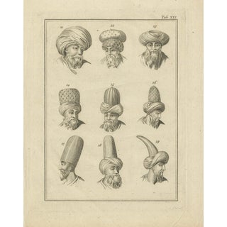 After Carsten Niebuhr, Ottoman Turban Study, 18th Century, 1774 For Sale