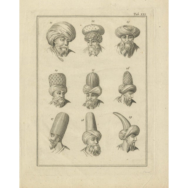 After Carsten Niebuhr, Ottoman Turban Study, 18th Century, 1774 For Sale