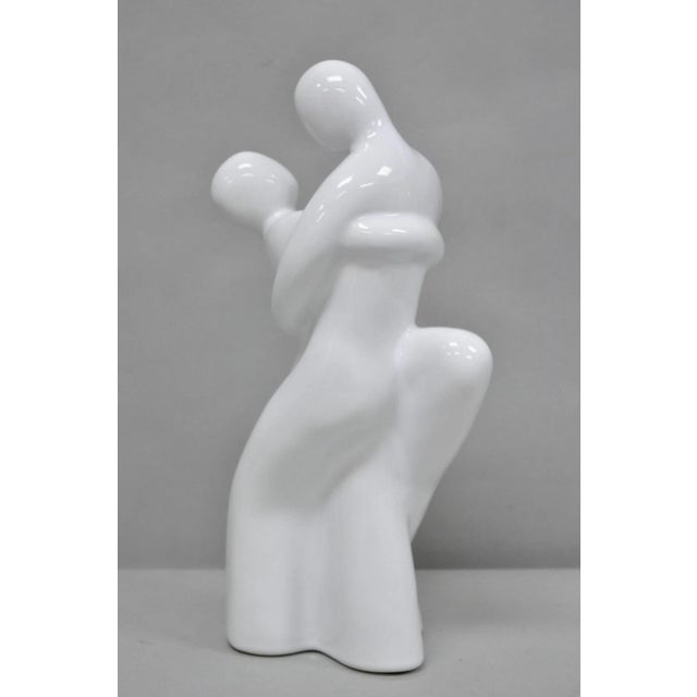 Royal Haeger Vintage Royal Haeger Couple Dancing White Art Deco 1993 Ceramic Sculpture For Sale - Image 4 of 9
