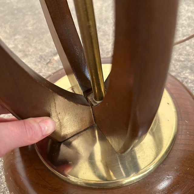 Mid-Century Modern Mid Century Modern Modeline Sculpted Walnut Floor Lamp For Sale - Image 3 of 12