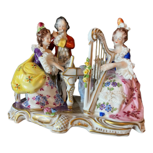 Vintage Muller Volkstedt Dresden Rocco-Baroque Style German Porcelain Musical Group