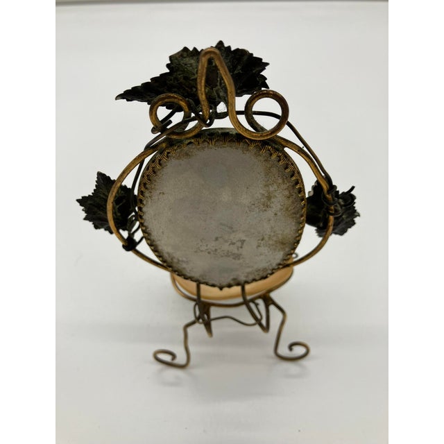 French Antique Palais Royal Mother of Pearl & Brass Chair Shaped Pocket Watch Holder For Sale - Image 3 of 9