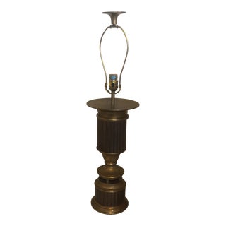 Chapman Heavy Fluted Brass Lamp For Sale