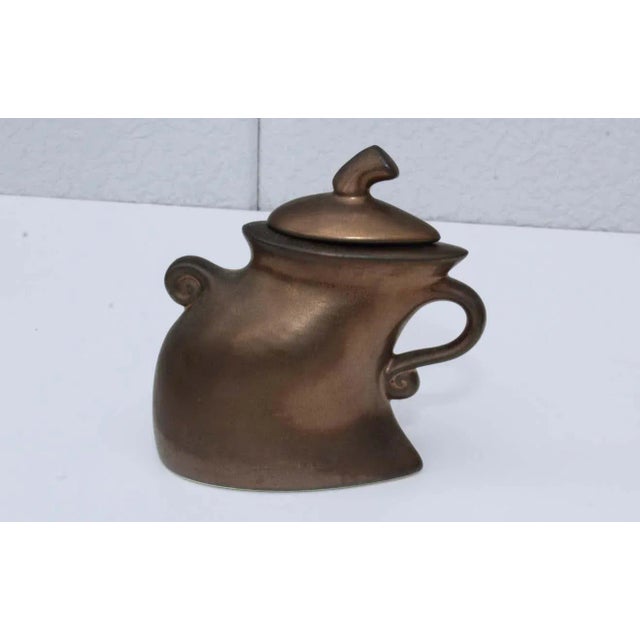 1980's modernist tea set by California ceramist Michael Lambert, in vintage original condition with minor wear and patina...