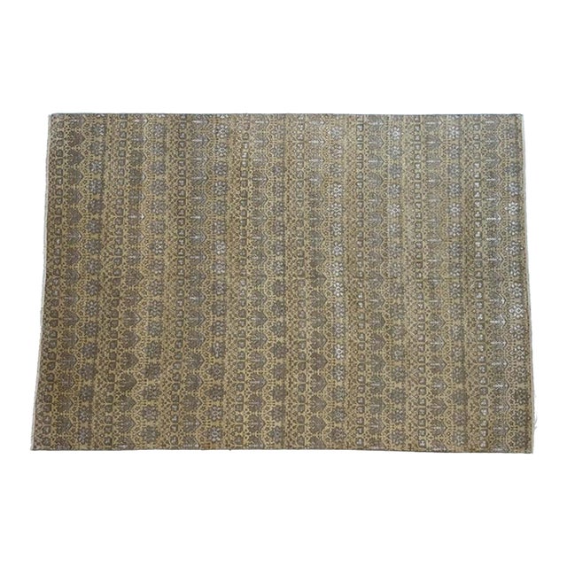 Silk and Wool Modern Rug , 10'1" X 14'3" For Sale