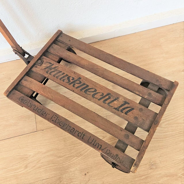 Antique Wooden Handcart by Gebrüder Eberhardt Ulm, 1920s For Sale - Image 4 of 7