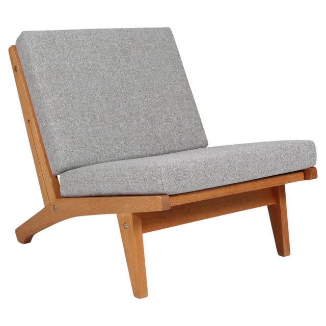 Wood GE-370 Lounge Chair with Oak Frame and Hallingdal Wool by Hans J. Wegner for GETAMA, Denmark, 1960s For Sale - Image 7 of 7