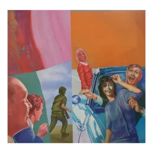 Wayne Timm, Oil on Canvas Titled: The Case of Goof and Spoof, 1968