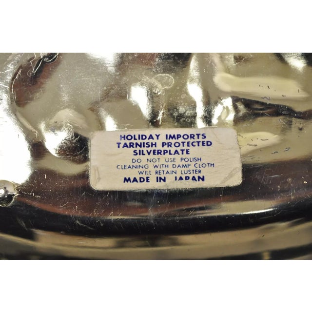 Vintage Victorian Silver Plated Floral Repousse Trinket Dish Japan - a Pair For Sale In Philadelphia - Image 6 of 11