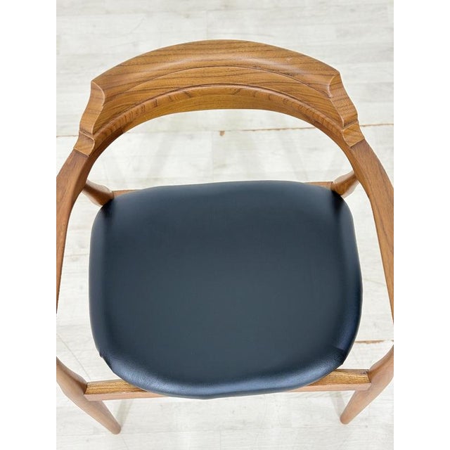 Wood Danish Armchair in Leatherette and Wood For Sale - Image 7 of 10