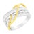 Contemporary 10K White and Yellow Gold 1 1/10 cttw Channel-Set Diamond Bypass Band Ring (J Color, I3 Clarity) â€“ Size 6 For Sale - Image 3 of 7