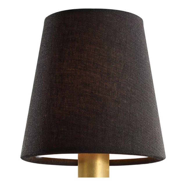 Visual Comfort Signature 4" Black Linen Empire Shade For Sale