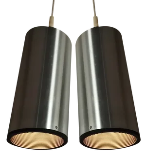 Space Age Aluminum Pendant Lamps from Staff, 1970s, Set of 2