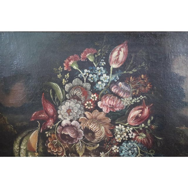 Still Life with Flowers, 1700s, Oil on Canvas, Framed For Sale - Image 11 of 15