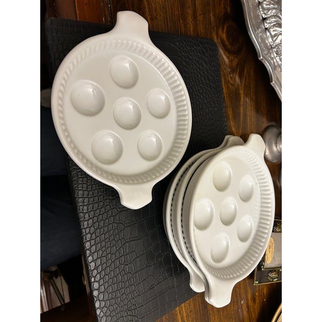 Mid 20th Century Vintage California Pottery Escargot Plates. Set of 4 For Sale - Image 5 of 5