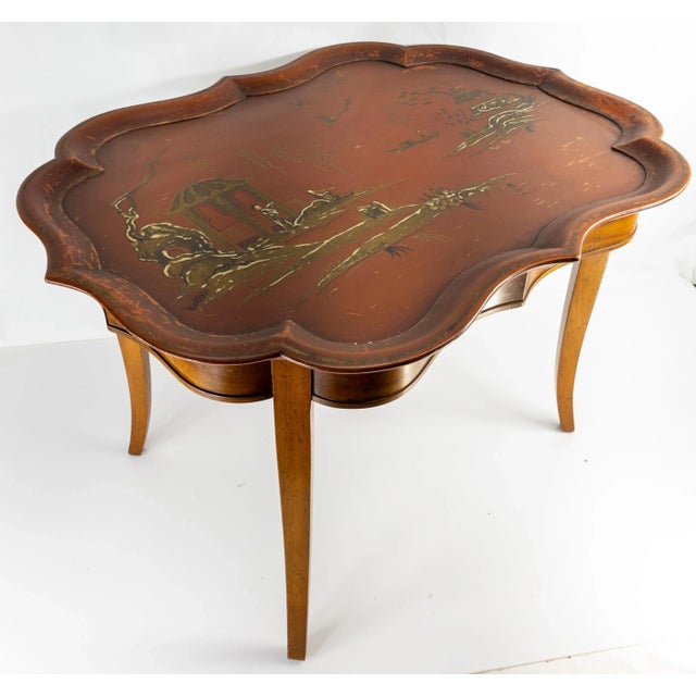 Chinoiserie Style Red Lacquered Low Tea Table For Sale - Image 12 of 12