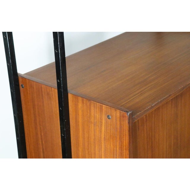 1960s Vintage Modular Bookcase in Wood and Metal, Italy, 1960s For Sale - Image 5 of 18