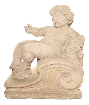 Late 19th Century Putto in Carved Stone, Italy, 1890s