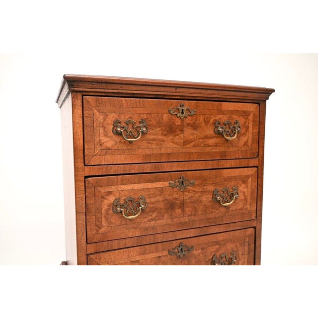 Brown Antique Burr Walnut Chest of Drawers, 1880 For Sale - Image 8 of 10