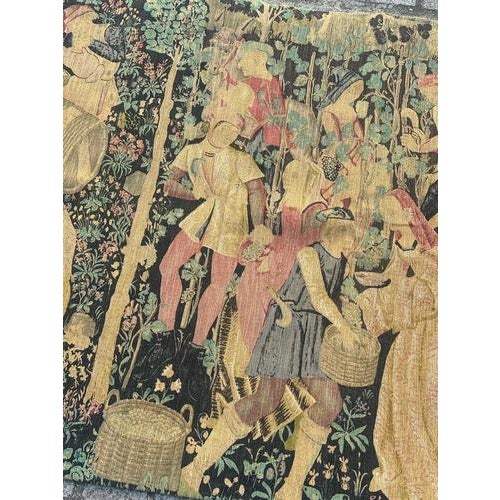 Vintage French Screen Printed by Hand Tapestry Vendanges, 1970s For Sale - Image 3 of 18