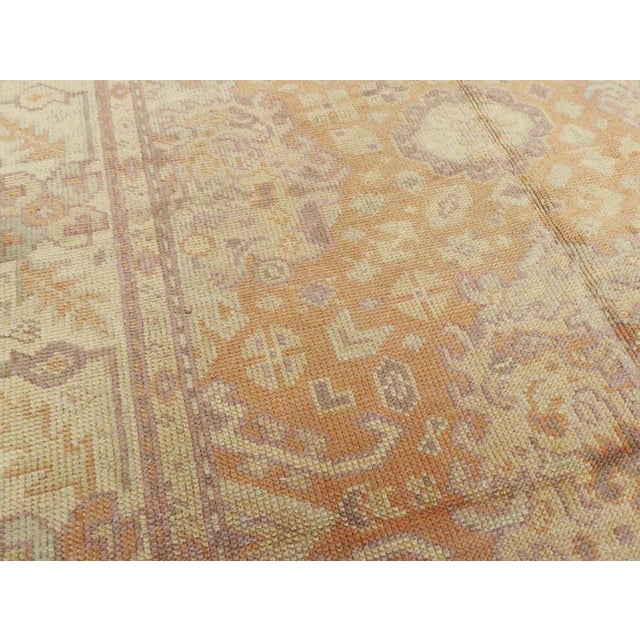 Rustic Galerie Shabab Collection Early 20th Century Turkish Oushak Room Size Carpet For Sale - Image 3 of 7
