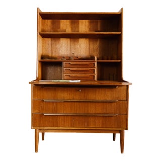 Danish Bookcase with Secretaire, 1950s For Sale