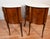 1910 Pair of Antique French Louis XV Walnut & Satinwood Inlay Marble Top Nightstands For Sale - Image 12 of 15