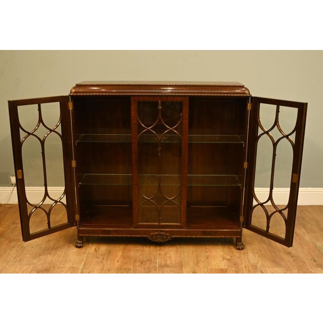 Chippendale Glazed Mahogany Bookcase, 1910s For Sale - Image 3 of 12