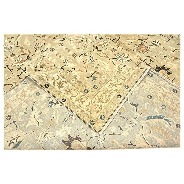 Textile 21st Century Turkish Agra Wool 9x12 Light Olive and Khaki Handmade Area Rug #1141219 For Sale - Image 7 of 7