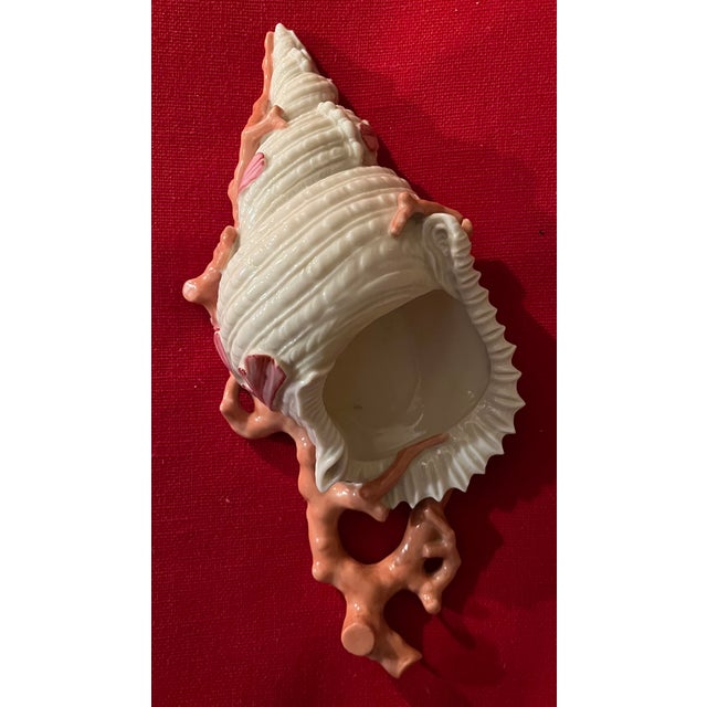 Ceramic Antique 19th Century Royal Worcester Porcelain Conch Sea Shell & Coral Wall Pocket Vase For Sale - Image 7 of 12