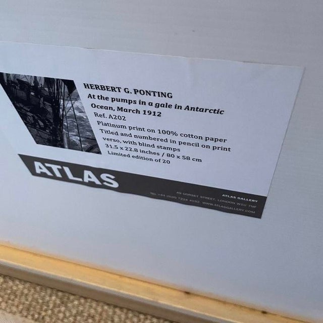 Black Framed Herbert Ponting, at the Pumps in a Gale in Antarctic Ocean, March 1912 For Sale - Image 8 of 10