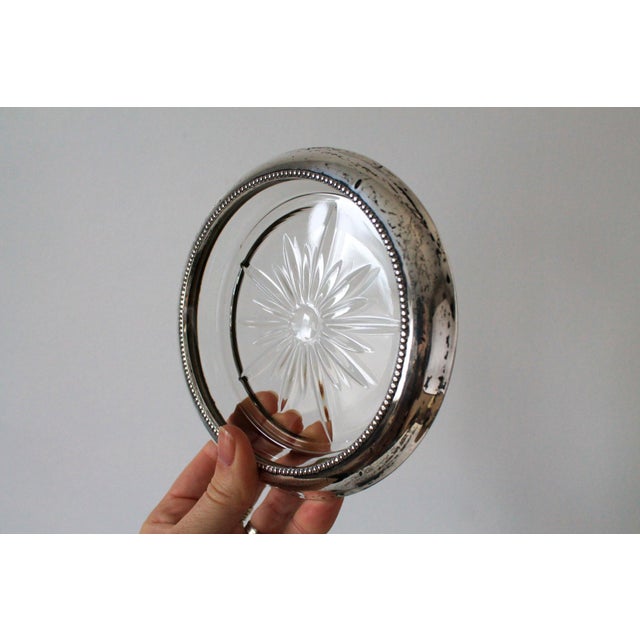 Mid 20th Century Frank M. Whiting and Company Sterling Silver and Glass Wine/Champagne Bottle Coaster For Sale - Image 5 of 10