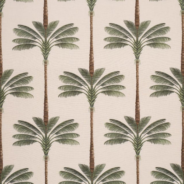 Schumacher A Palm Is A Palm Print Fabric In Daylight Evergreen For Sale