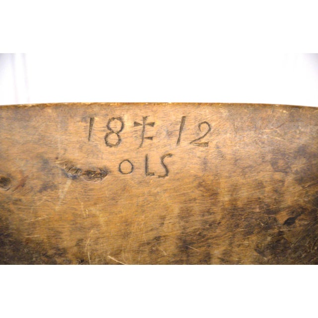 Black Swedish Folklore Carved Wooden Bowl, 1812 For Sale - Image 8 of 10