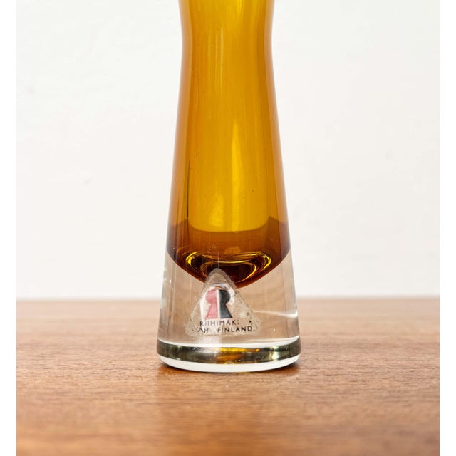 Mid-Century Modern Diabolo Glass Vase from Riihimäki Lasi, 1960s For Sale - Image 12 of 15