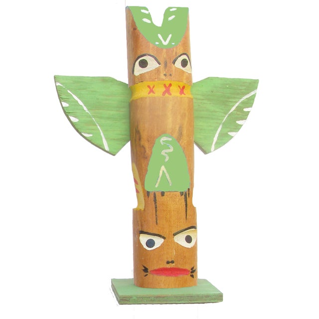 Rustic 1960s Midcentury Souvenir Totem Poles Sculptures, Pair For Sale - Image 3 of 4