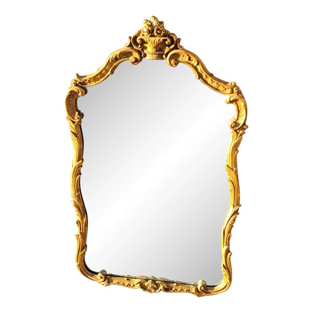 Vintage Carved Giltwood Mirror by Friedman Brothers Decorative Arts Inc. For Sale